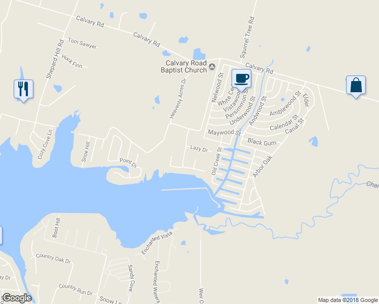 map of restaurants, bars, coffee shops, grocery stores, and more near 15206 Paradise Cove Drive in Willis