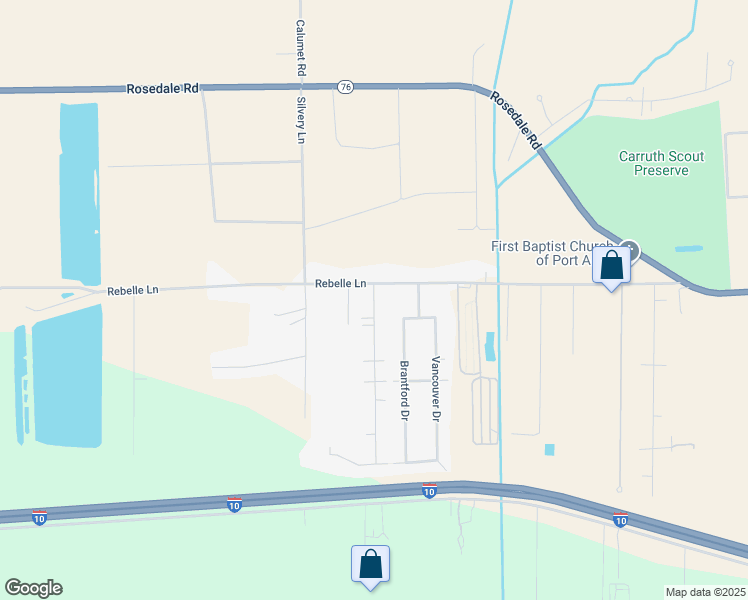 map of restaurants, bars, coffee shops, grocery stores, and more near 630 Bohne Road in Port Allen
