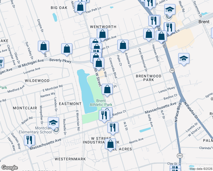 map of restaurants, bars, coffee shops, grocery stores, and more near 4905 Chimes Way in Pensacola