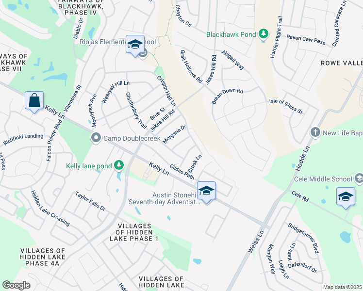 map of restaurants, bars, coffee shops, grocery stores, and more near 19413 Kolsti Way in Pflugerville