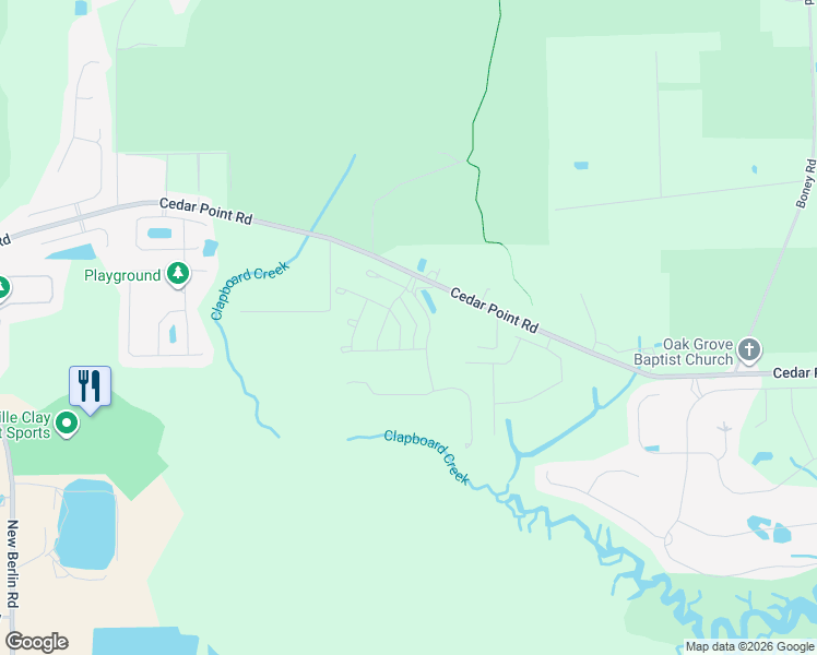 map of restaurants, bars, coffee shops, grocery stores, and more near 4666 Cedar Point Road in Jacksonville