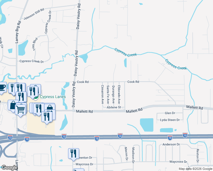 map of restaurants, bars, coffee shops, grocery stores, and more near 8205 Santa Fe Avenue in Biloxi
