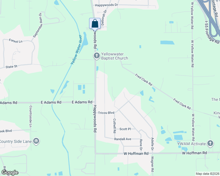 map of restaurants, bars, coffee shops, grocery stores, and more near 41312 Jolane Drive in Hammond