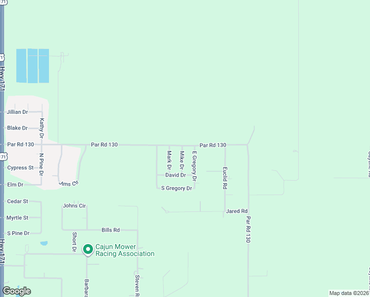 map of restaurants, bars, coffee shops, grocery stores, and more near 137-239 East Gregory Drive in Ragley