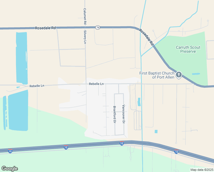 map of restaurants, bars, coffee shops, grocery stores, and more near 630 Bohne Road in Port Allen