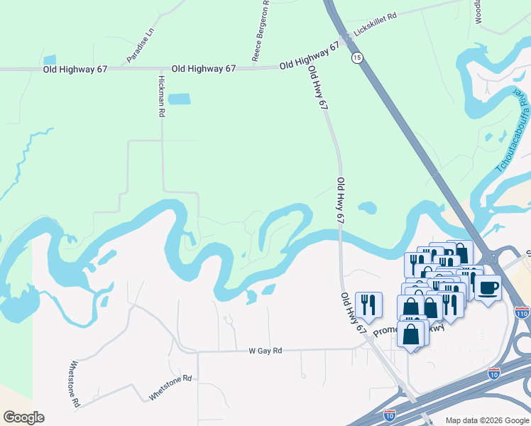 map of restaurants, bars, coffee shops, grocery stores, and more near 4554 Audubon Trail in Biloxi