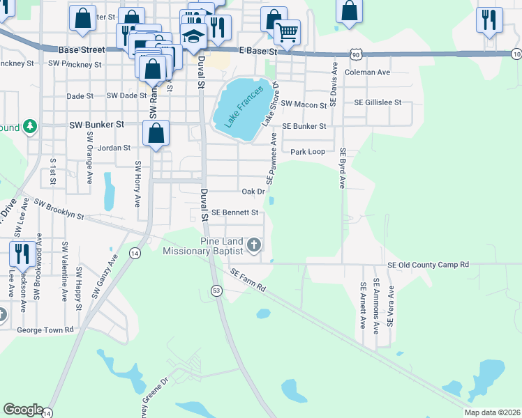 map of restaurants, bars, coffee shops, grocery stores, and more near 307 Southeast Bennett Street in Madison