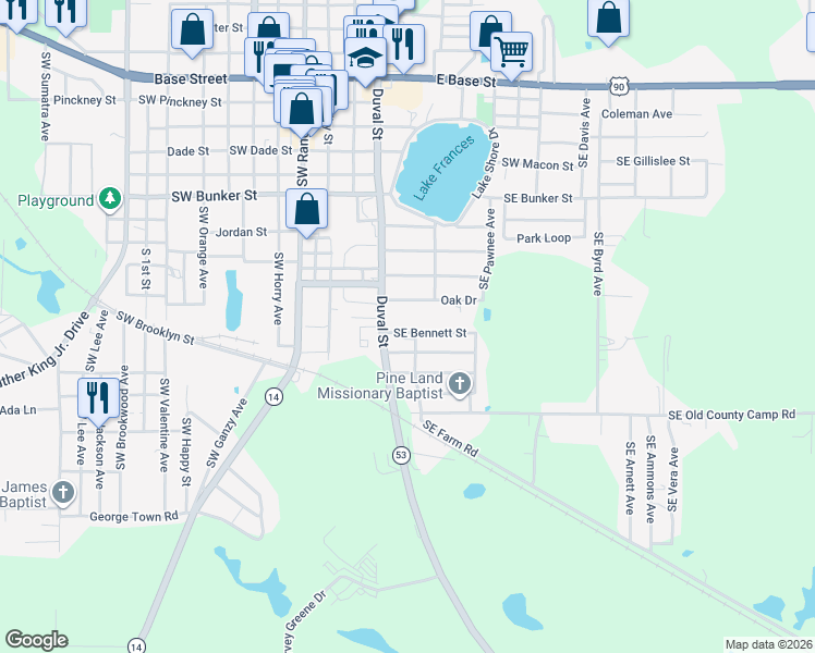 map of restaurants, bars, coffee shops, grocery stores, and more near 118 SE Bennett St in Madison