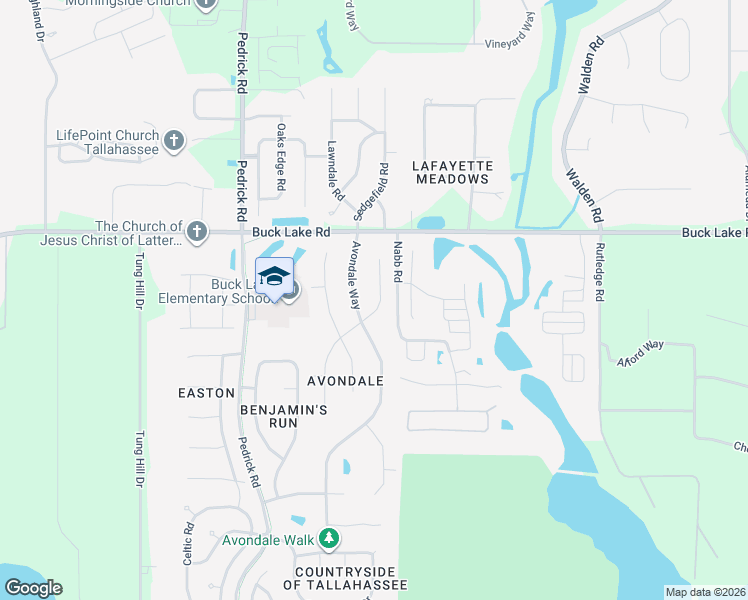 map of restaurants, bars, coffee shops, grocery stores, and more near 1509 Blockford Court East in Tallahassee