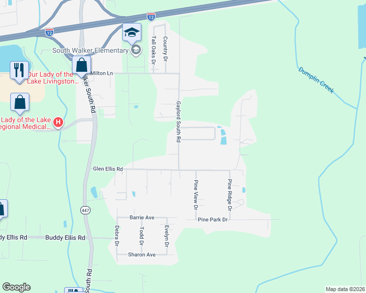 map of restaurants, bars, coffee shops, grocery stores, and more near 27014 Gaylord South Road in Walker