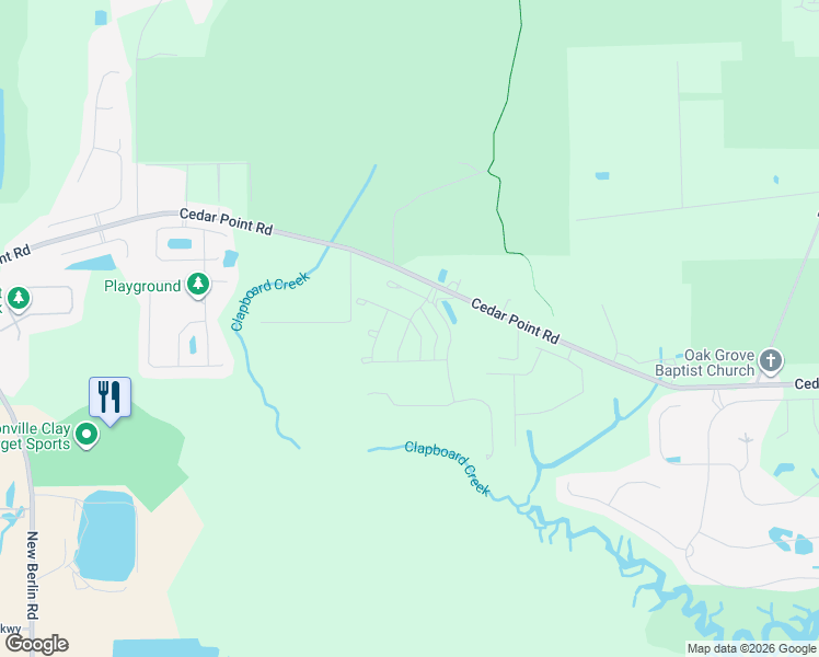 map of restaurants, bars, coffee shops, grocery stores, and more near 4666 Cedar Point Road in Jacksonville