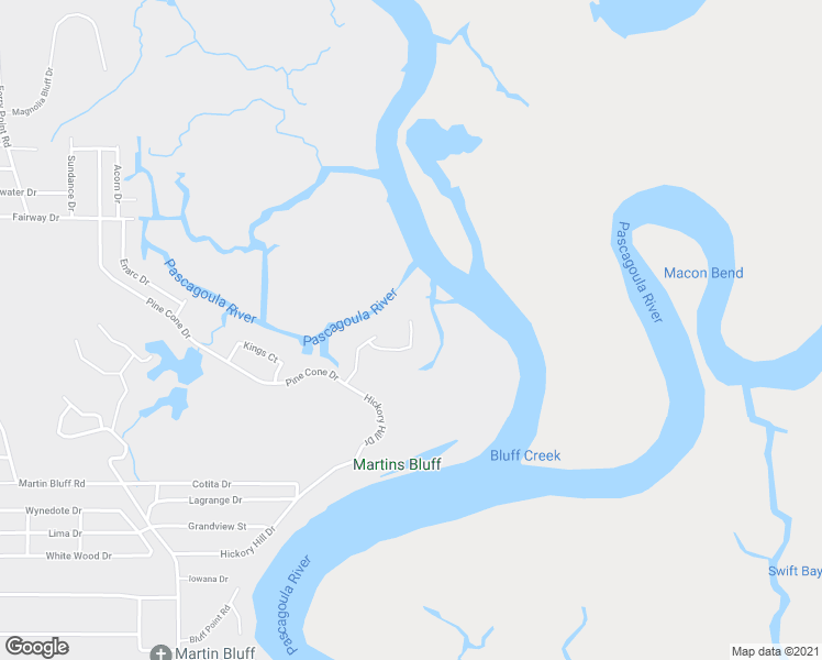map of restaurants, bars, coffee shops, grocery stores, and more near 801 Powells Point Drive in Gautier