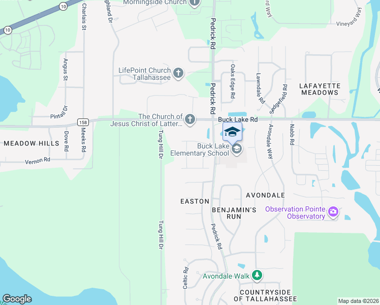 map of restaurants, bars, coffee shops, grocery stores, and more near 1791 Cassatt Drive in Tallahassee