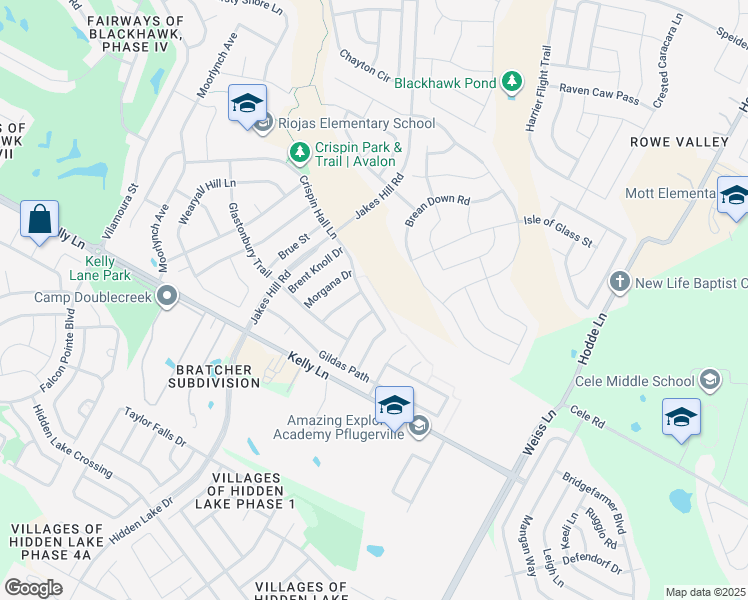 map of restaurants, bars, coffee shops, grocery stores, and more near 19423 Polden Hills Way in Pflugerville