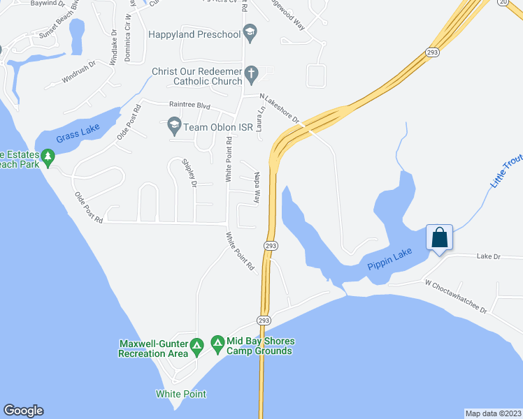 map of restaurants, bars, coffee shops, grocery stores, and more near 1043 Napa Way in Niceville