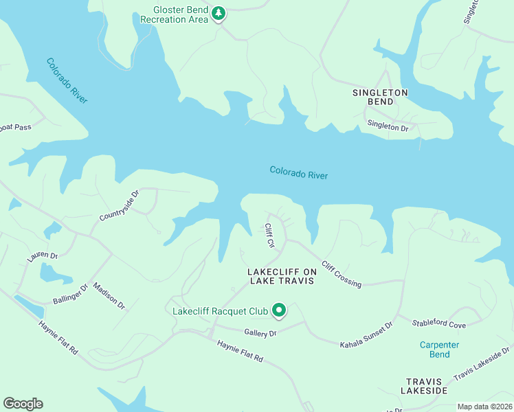 map of restaurants, bars, coffee shops, grocery stores, and more near 2924 Cliff Point in Spicewood