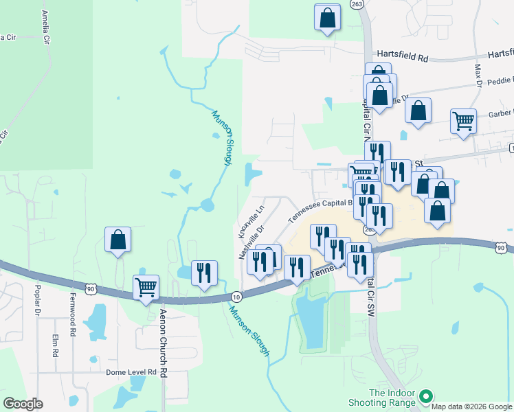 map of restaurants, bars, coffee shops, grocery stores, and more near 5658 Memphis Road in Tallahassee