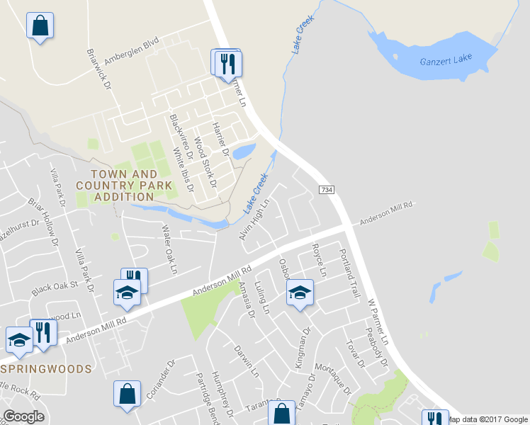 map of restaurants, bars, coffee shops, grocery stores, and more near 8437 Alvin High Lane in Austin