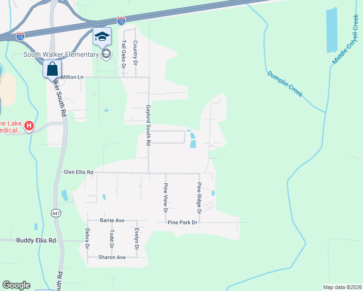 map of restaurants, bars, coffee shops, grocery stores, and more near 14149 Forest Glen Lane in Walker