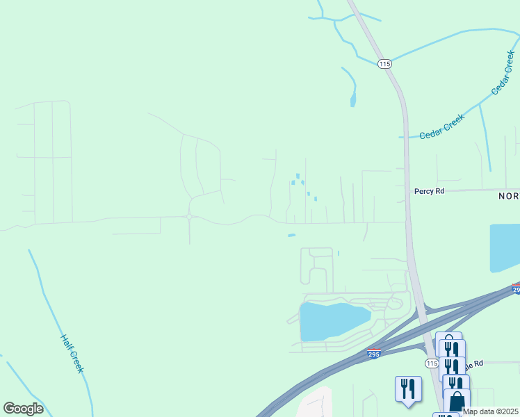 map of restaurants, bars, coffee shops, grocery stores, and more near 3849 Hemlock Street in Jacksonville