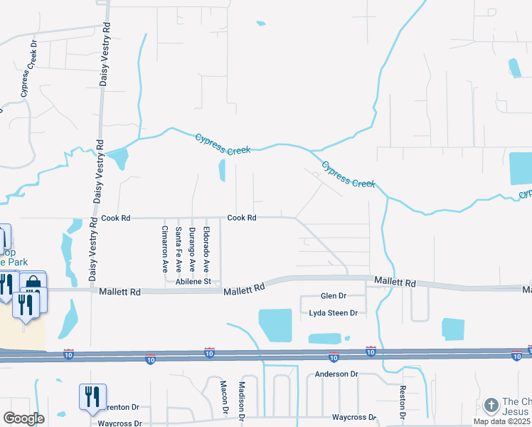map of restaurants, bars, coffee shops, grocery stores, and more near 15700 Cook Rd in Biloxi