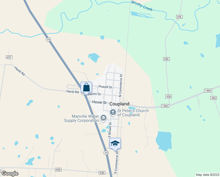 map of restaurants, bars, coffee shops, grocery stores, and more near 308 North Broad Street in Coupland