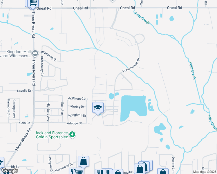 map of restaurants, bars, coffee shops, grocery stores, and more near 12199 Preservation Dr in Gulfport