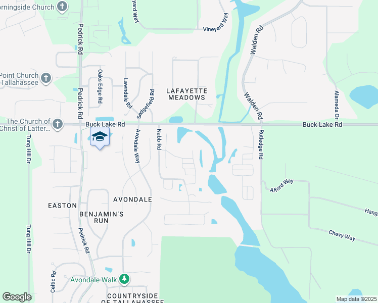 map of restaurants, bars, coffee shops, grocery stores, and more near 134 Northcutt Terrace in Tallahassee