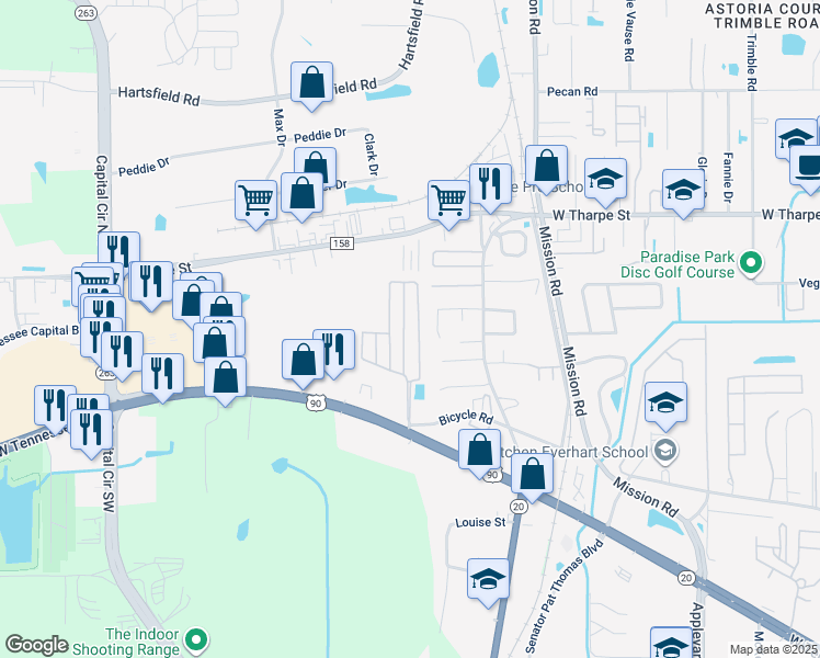 map of restaurants, bars, coffee shops, grocery stores, and more near 1987 Bloomington Avenue in Tallahassee