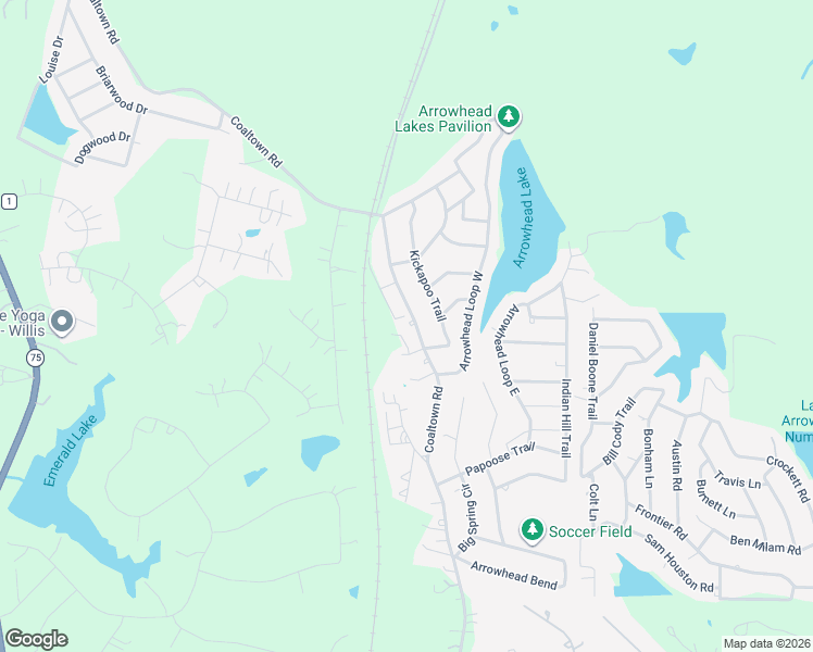 map of restaurants, bars, coffee shops, grocery stores, and more near 15327 Coaltown Road in Willis