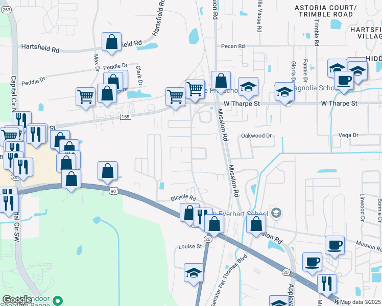 map of restaurants, bars, coffee shops, grocery stores, and more near 1560 Blountstown Street in Tallahassee