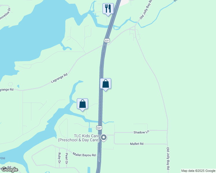 map of restaurants, bars, coffee shops, grocery stores, and more near 18235 U.S. 331 in Freeport