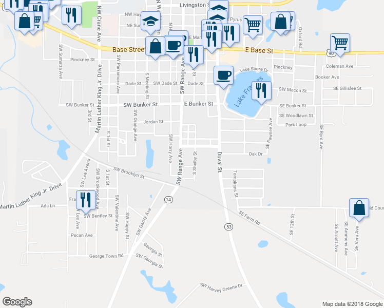 map of restaurants, bars, coffee shops, grocery stores, and more near 618 Southwest Shelby Avenue in Madison