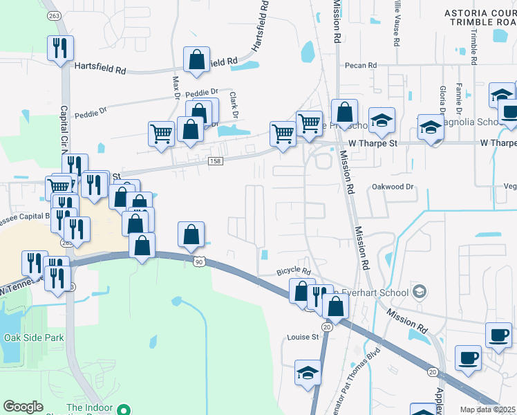map of restaurants, bars, coffee shops, grocery stores, and more near 1987 Bloomington Avenue in Tallahassee