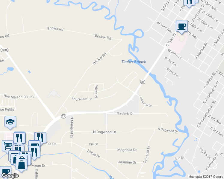 map of restaurants, bars, coffee shops, grocery stores, and more near 235 Cherokee Rose Lane in Covington