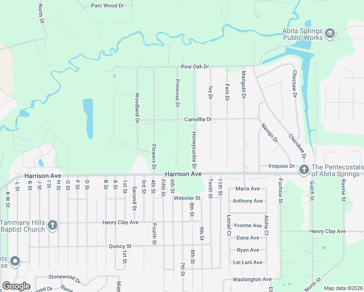 map of restaurants, bars, coffee shops, grocery stores, and more near 104 Primrose Drive in Covington