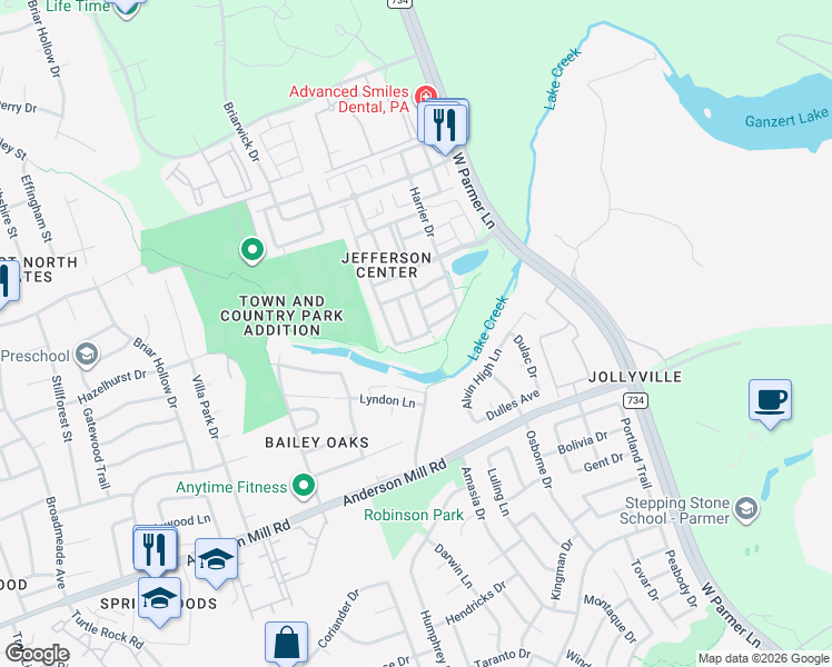map of restaurants, bars, coffee shops, grocery stores, and more near 8501 Inca Dove Drive in Austin