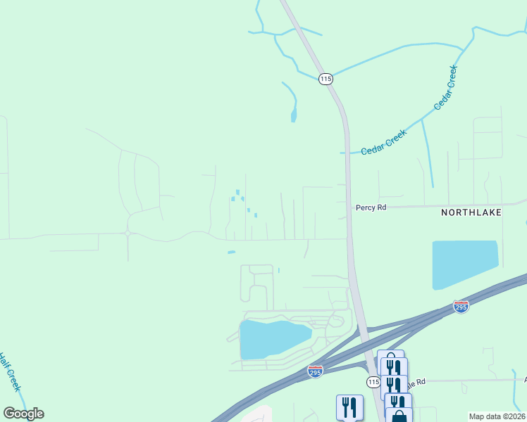 map of restaurants, bars, coffee shops, grocery stores, and more near 3827 Hemlock Street in Jacksonville