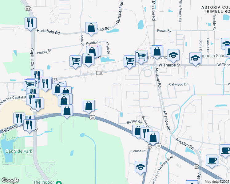 map of restaurants, bars, coffee shops, grocery stores, and more near 1987 Bloomington Avenue in Tallahassee