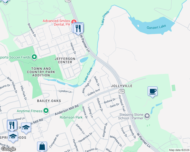 map of restaurants, bars, coffee shops, grocery stores, and more near 8437 Alvin High Lane in Austin