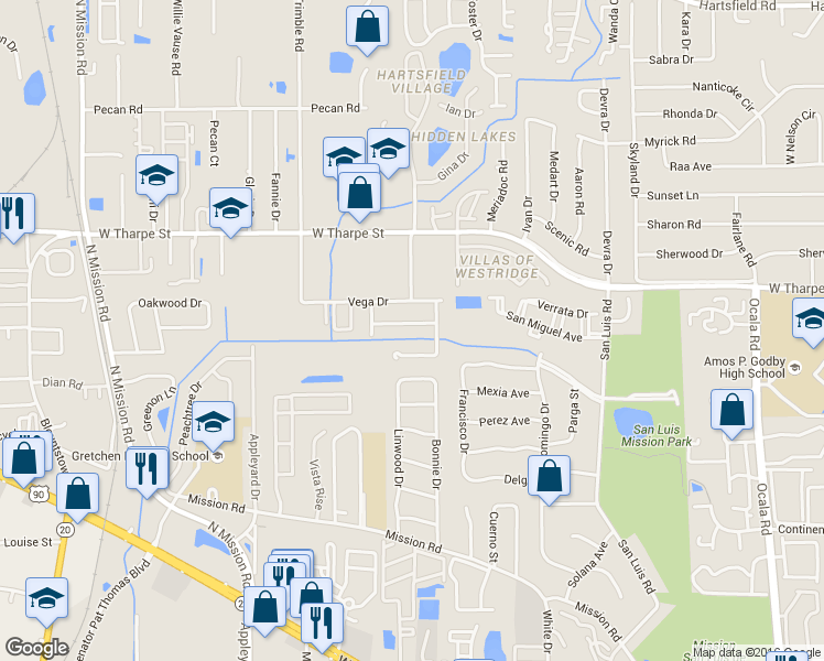 map of restaurants, bars, coffee shops, grocery stores, and more near 2403 Beechnut Ln in Tallahassee