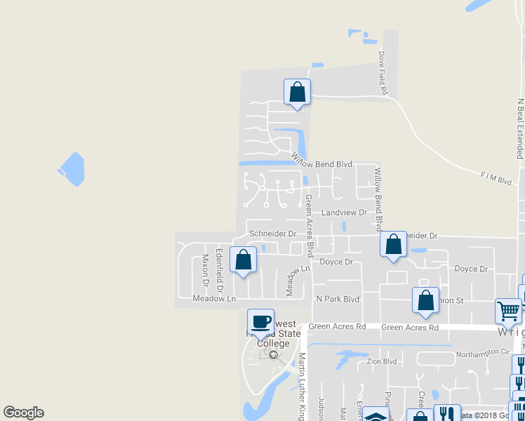 map of restaurants, bars, coffee shops, grocery stores, and more near 1916 Squirrel Path in Fort Walton Beach
