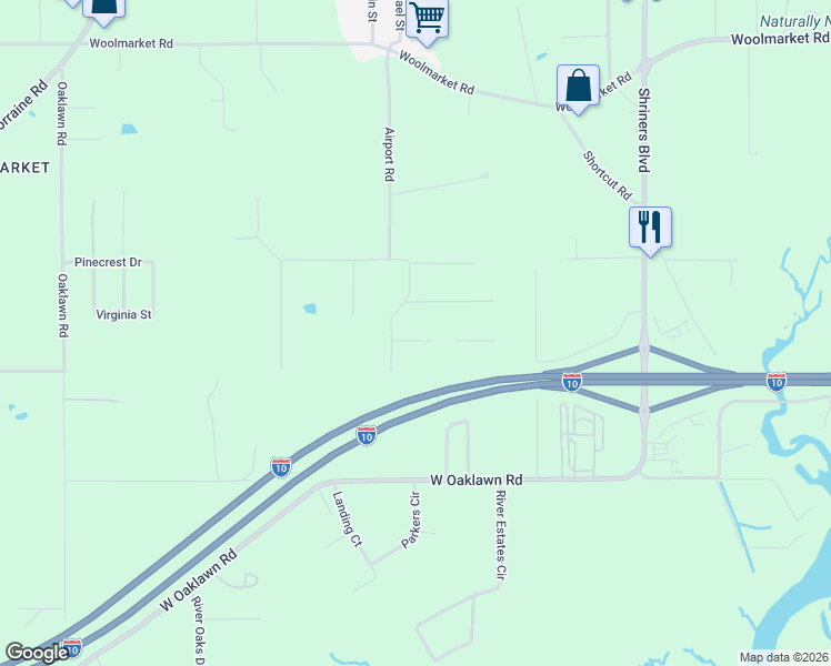 map of restaurants, bars, coffee shops, grocery stores, and more near 8392 Boss Husley Road in Biloxi