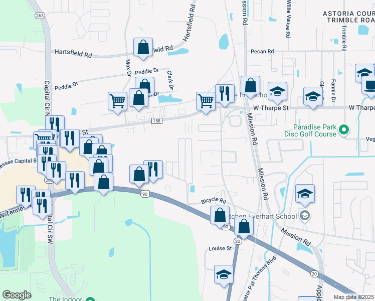 map of restaurants, bars, coffee shops, grocery stores, and more near 1987 Bloomington Avenue in Tallahassee