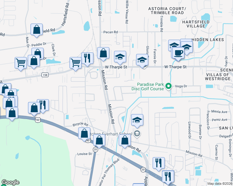 map of restaurants, bars, coffee shops, grocery stores, and more near 1509 Viscount Avenue in Tallahassee