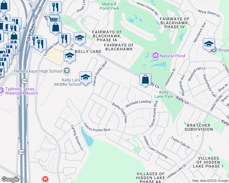 map of restaurants, bars, coffee shops, grocery stores, and more near 18928 Wandering Vine Cove in Pflugerville