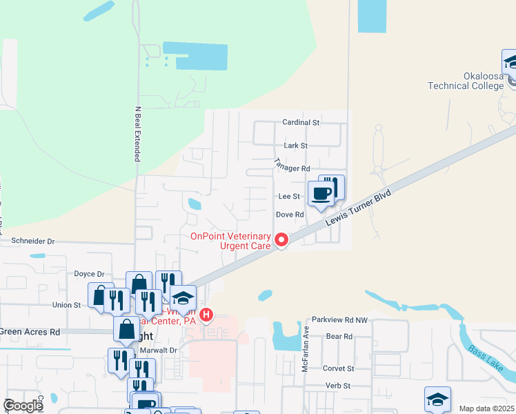 map of restaurants, bars, coffee shops, grocery stores, and more near 1963 Procteridge Court in Fort Walton Beach