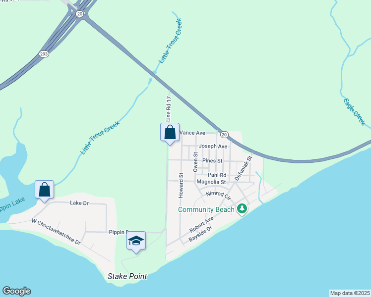 map of restaurants, bars, coffee shops, grocery stores, and more near 20 Joseph Avenue in Niceville
