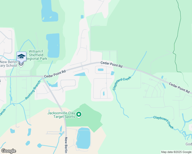 map of restaurants, bars, coffee shops, grocery stores, and more near 12538 Itani Way in Jacksonville