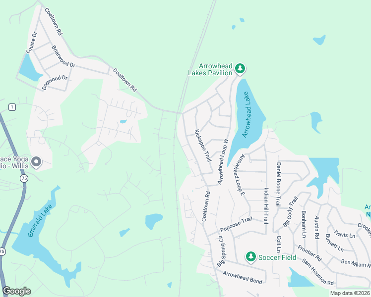 map of restaurants, bars, coffee shops, grocery stores, and more near 15418 Coaltown Road in Willis